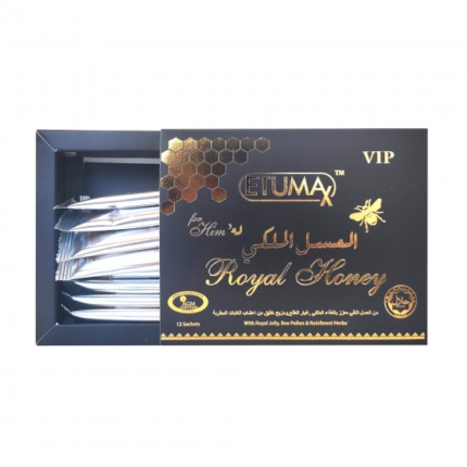 Etumax VIP Royal Honey for Him, 12 Sachets, Natural Energy Supplement with Royal Jelly, Bee Pollen & Rainforest Herbs